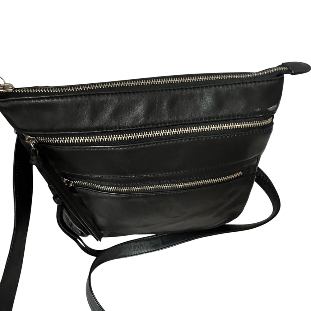 ili New York Black Genuine Leather RFID Crossbody Travel Everyday Purse - Picture 8 of 16